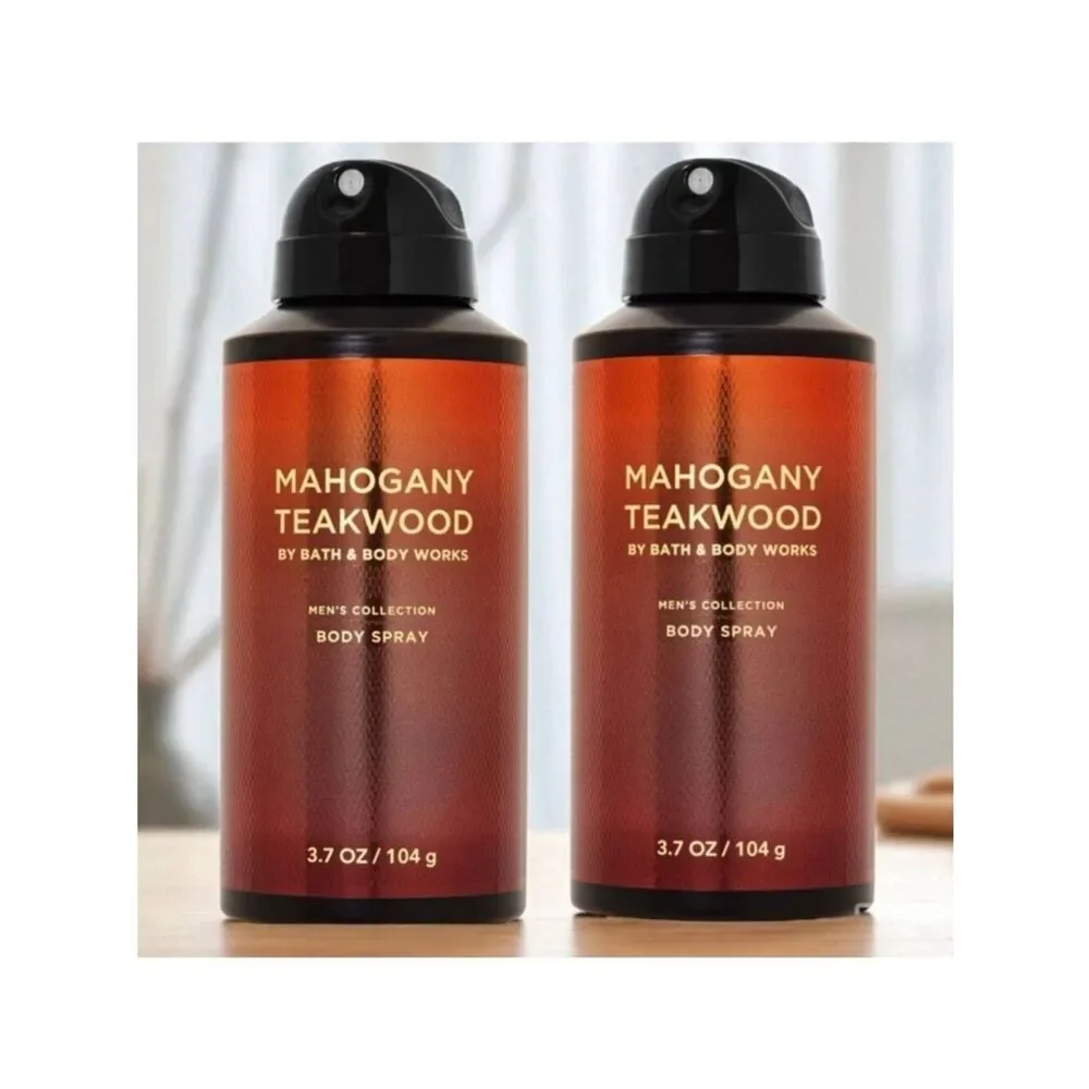 NWT Bath & Body Works Lot of 2 MAHOGANY TEAKWOOD Men’s Collection Body Spray